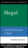 Title details for Routledge Philosophy GuideBook to Hegel and the Philosophy of Right by Dudley  Knowles - Available